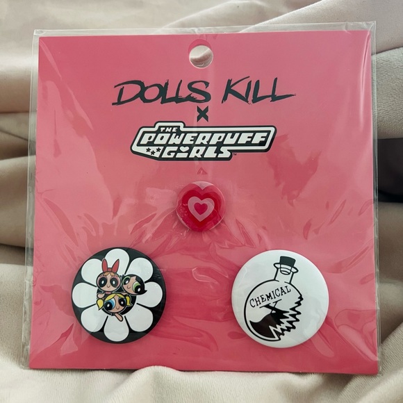 Dolls Kill Accessories Dollskill Powerpuff Girls Set Of 3 Pins